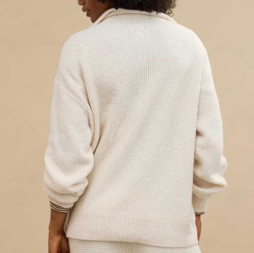 Aerie CozyUp Waffle Button Sweater XL - Picture 2 of 7